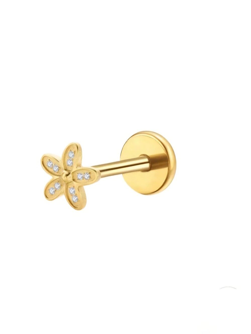 Gold Daisy Flatback Stud Earring